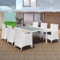 vidaXL 7-tlg. Garten-Essgruppe Poly Rattan Cremeweiß vidaXL 7-tlg. Garten-Essgruppe Poly Rattan Cremeweiß