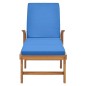 vidaXL Sonnenliege mit Auflage Massivholz Teak Blau vidaXL Sonnenliege mit Auflage Massivholz Teak Blau