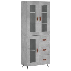 vidaXL Highboard Betongrau 69,5x34x180 cm Holzwerkstoff