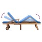 vidaXL Sonnenliege mit Auflage Massivholz Teak Blau vidaXL Sonnenliege mit Auflage Massivholz Teak Blau