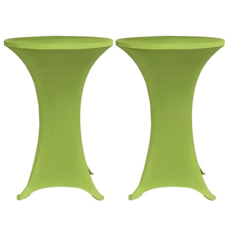 vidaXL Stretch Tischhusse 2 Stk 80 cm Grün
