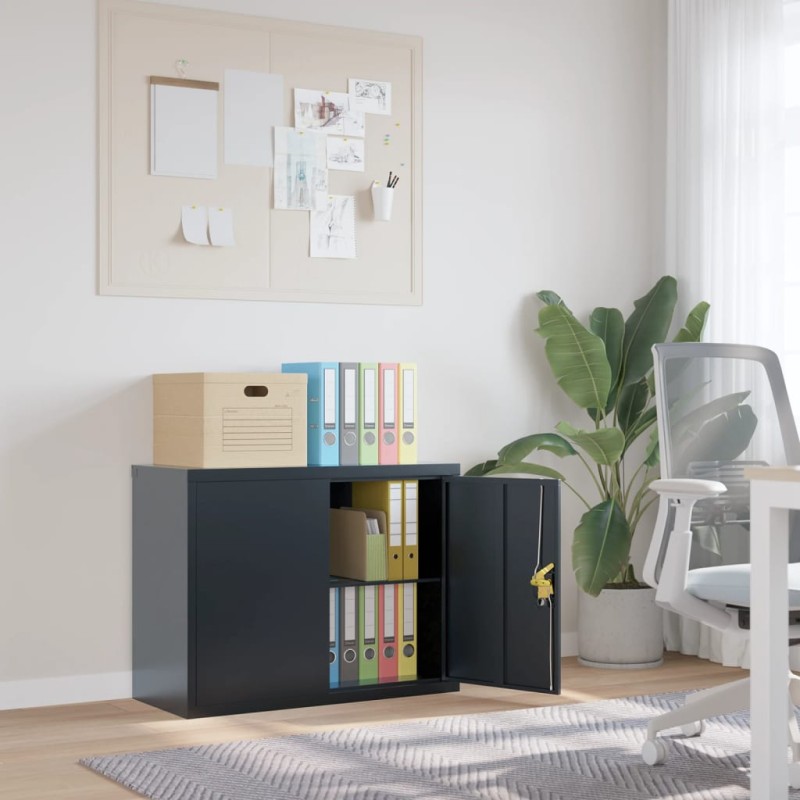 vidaXL Aktenschrank Anthrazit 90x40x70 cm Stahl vidaXL Aktenschrank Anthrazit 90x40x70 cm Stahl