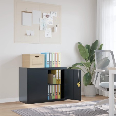 vidaXL Aktenschrank Anthrazit 90x40x70 cm Stahl