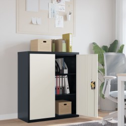 vidaXL Aktenschrank Anthrazit und Weiß 90x40x105 cm Stahl