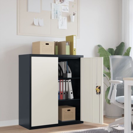 vidaXL Aktenschrank Anthrazit und Weiß 90x40x105 cm Stahl