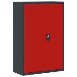 vidaXL Aktenschrank Anthrazit und Rot 90x40x140 cm Stahl