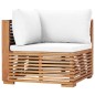 Garten-Ecksofa mit Cremeweißer Auflage Massivholz Teak Garten-Ecksofa mit Cremeweißer Auflage Massivholz Teak
