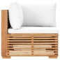 Garten-Ecksofa mit Cremeweißer Auflage Massivholz Teak Garten-Ecksofa mit Cremeweißer Auflage Massivholz Teak
