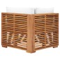 Garten-Ecksofa mit Cremeweißer Auflage Massivholz Teak Garten-Ecksofa mit Cremeweißer Auflage Massivholz Teak