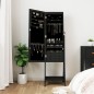 vidaXL Schmuckschrank mit Spiegel &LED-Beleuchtung Freistehend Schwarz vidaXL Schmuckschrank mit Spiegel &LED-Beleuchtung Freistehend Schwarz