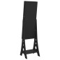 vidaXL Schmuckschrank mit Spiegel &LED-Beleuchtung Freistehend Schwarz vidaXL Schmuckschrank mit Spiegel &LED-Beleuchtung Freistehend Schwarz