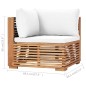 Garten-Ecksofa mit Cremeweißer Auflage Massivholz Teak Garten-Ecksofa mit Cremeweißer Auflage Massivholz Teak