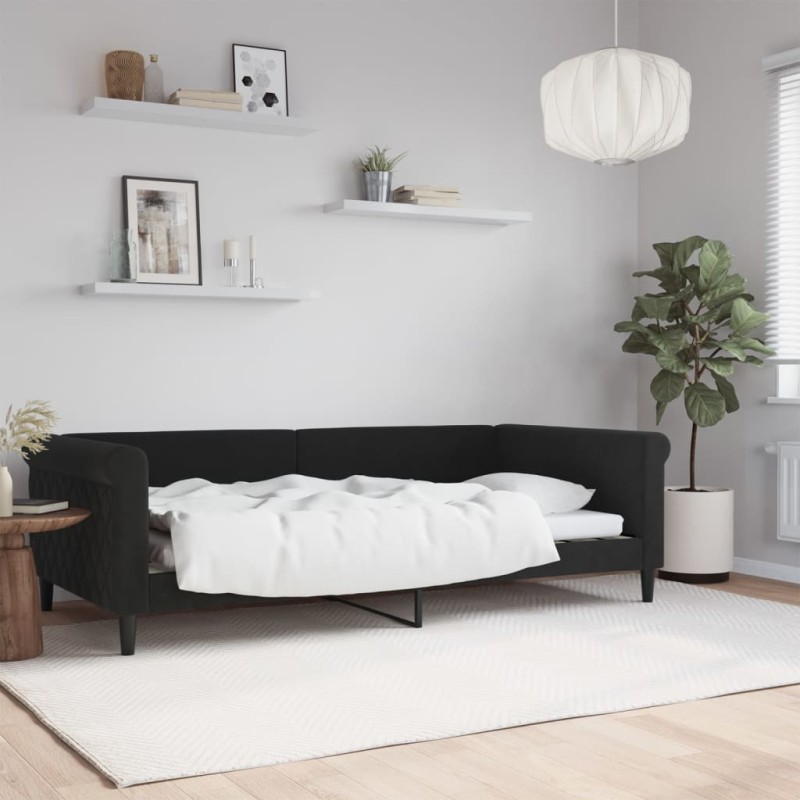 vidaXL Tagesbett Schwarz 100x200 cm Samt vidaXL Tagesbett Schwarz 100x200 cm Samt