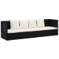 vidaXL Garten-Sofabett mit Kissen Poly Rattan Schwarz vidaXL Garten-Sofabett mit Kissen Poly Rattan Schwarz