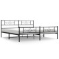 vidaXL Bettgestell mit Kopf- und Fußteil Metall Schwarz 193x203 cm vidaXL Bettgestell mit Kopf- und Fußteil Metall Schwarz 193x203 cm