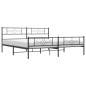 vidaXL Bettgestell mit Kopf- und Fußteil Metall Schwarz 193x203 cm vidaXL Bettgestell mit Kopf- und Fußteil Metall Schwarz 193x203 cm