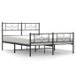 vidaXL Bettgestell mit Kopf- und Fußteil Metall Schwarz 140x190 cm vidaXL Bettgestell mit Kopf- und Fußteil Metall Schwarz 140x190 cm