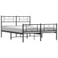 vidaXL Bettgestell mit Kopf- und Fußteil Metall Schwarz 140x190 cm vidaXL Bettgestell mit Kopf- und Fußteil Metall Schwarz 140x190 cm