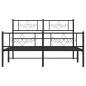 vidaXL Bettgestell mit Kopf- und Fußteil Metall Schwarz 140x190 cm vidaXL Bettgestell mit Kopf- und Fußteil Metall Schwarz 140x190 cm
