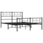vidaXL Bettgestell mit Kopf- und Fußteil Metall Schwarz 140x190 cm vidaXL Bettgestell mit Kopf- und Fußteil Metall Schwarz 140x190 cm