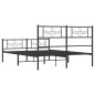 vidaXL Bettgestell mit Kopf- und Fußteil Metall Schwarz 140x190 cm vidaXL Bettgestell mit Kopf- und Fußteil Metall Schwarz 140x190 cm