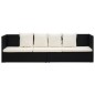 vidaXL Garten-Sofabett mit Kissen Poly Rattan Schwarz vidaXL Garten-Sofabett mit Kissen Poly Rattan Schwarz