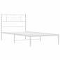 vidaXL Bettgestell mit Kopfteil Metall Weiß 90x200 cm vidaXL Bettgestell mit Kopfteil Metall Weiß 90x200 cm