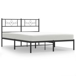 vidaXL Bettgestell mit Kopfteil Metall Schwarz 160x200 cm