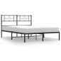 vidaXL Bettgestell mit Kopfteil Metall Schwarz 160x200 cm vidaXL Bettgestell mit Kopfteil Metall Schwarz 160x200 cm