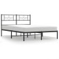 vidaXL Bettgestell mit Kopfteil Metall Schwarz 135x190 cm vidaXL Bettgestell mit Kopfteil Metall Schwarz 135x190 cm