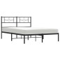 vidaXL Bettgestell mit Kopfteil Metall Schwarz 135x190 cm vidaXL Bettgestell mit Kopfteil Metall Schwarz 135x190 cm