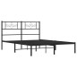 vidaXL Bettgestell mit Kopfteil Metall Schwarz 135x190 cm vidaXL Bettgestell mit Kopfteil Metall Schwarz 135x190 cm