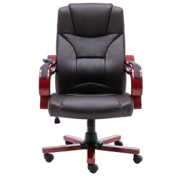 Massage-Bürostuhl Braun Echtleder