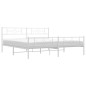 vidaXL Bettgestell mit Kopf- und Fußteil Metall Weiß 193x203 cm vidaXL Bettgestell mit Kopf- und Fußteil Metall Weiß 193x203 cm