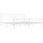 vidaXL Bettgestell mit Kopf- und Fußteil Metall Weiß 193x203 cm vidaXL Bettgestell mit Kopf- und Fußteil Metall Weiß 193x203 cm