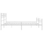 vidaXL Bettgestell mit Kopf- und Fußteil Metall Weiß 193x203 cm vidaXL Bettgestell mit Kopf- und Fußteil Metall Weiß 193x203 cm