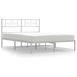 vidaXL Bettgestell mit Kopfteil Metall Weiß 120x200 cm