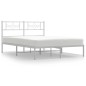 vidaXL Bettgestell mit Kopfteil Metall Weiß 120x200 cm vidaXL Bettgestell mit Kopfteil Metall Weiß 120x200 cm