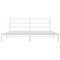 vidaXL Bettgestell mit Kopfteil Metall Weiß 200x200 cm vidaXL Bettgestell mit Kopfteil Metall Weiß 200x200 cm