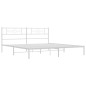 vidaXL Bettgestell mit Kopfteil Metall Weiß 200x200 cm vidaXL Bettgestell mit Kopfteil Metall Weiß 200x200 cm