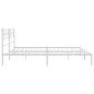 vidaXL Bettgestell mit Kopfteil Metall Weiß 200x200 cm vidaXL Bettgestell mit Kopfteil Metall Weiß 200x200 cm