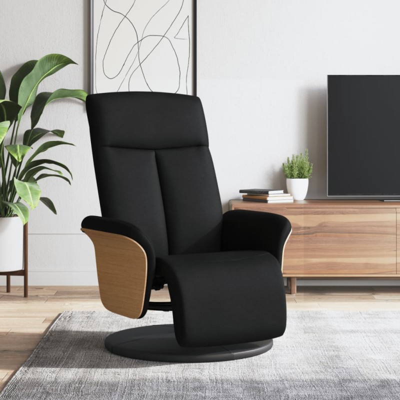 vidaXL Relaxsessel mit Fußteil Schwarz Stoff vidaXL Relaxsessel mit Fußteil Schwarz Stoff