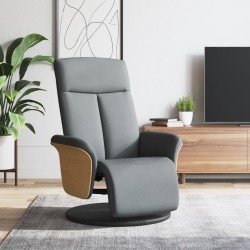 vidaXL Relaxsessel mit Fußteil Hellgrau Stoff