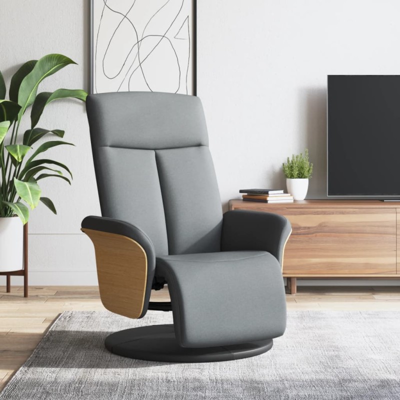 vidaXL Relaxsessel mit Fußteil Hellgrau Stoff vidaXL Relaxsessel mit Fußteil Hellgrau Stoff