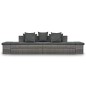 4-tlg. Garten-Sofagarnitur mit Kissen Grau Poly Rattan 4-tlg. Garten-Sofagarnitur mit Kissen Grau Poly Rattan
