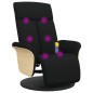vidaXL Massagesessel mit Fußteil Schwarz Stoff vidaXL Massagesessel mit Fußteil Schwarz Stoff