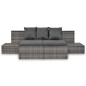 4-tlg. Garten-Sofagarnitur mit Kissen Grau Poly Rattan 4-tlg. Garten-Sofagarnitur mit Kissen Grau Poly Rattan