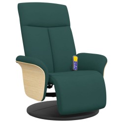vidaXL Massagesessel mit Fußteil Dunkelgrün Stoff