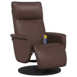 vidaXL Massagesessel mit Fußteil Braun Kunstleder