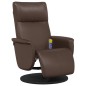 vidaXL Massagesessel mit Fußteil Braun Kunstleder vidaXL Massagesessel mit Fußteil Braun Kunstleder